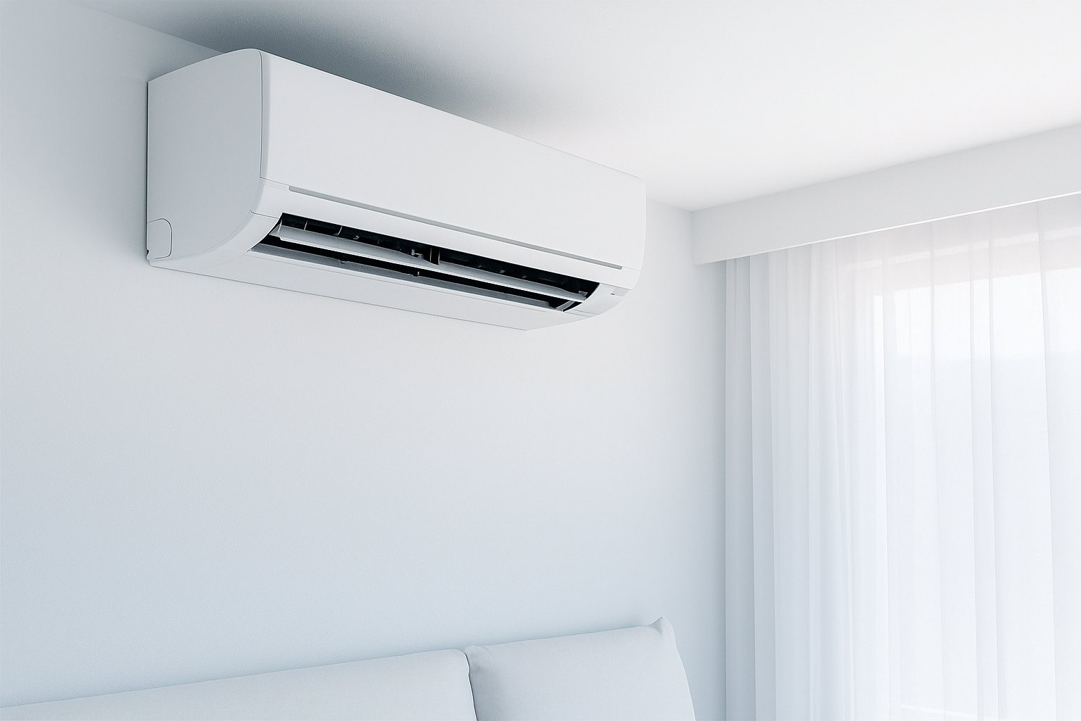 Wandig-Klimagerät in modernem Wohnraum